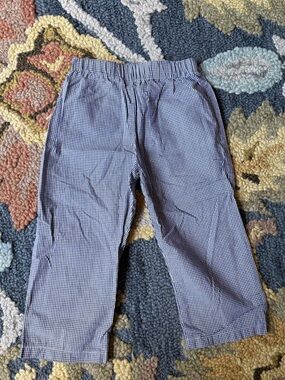 Kids Navy Gingham Pull-On Casual Pants Southern Sunshine size 3T